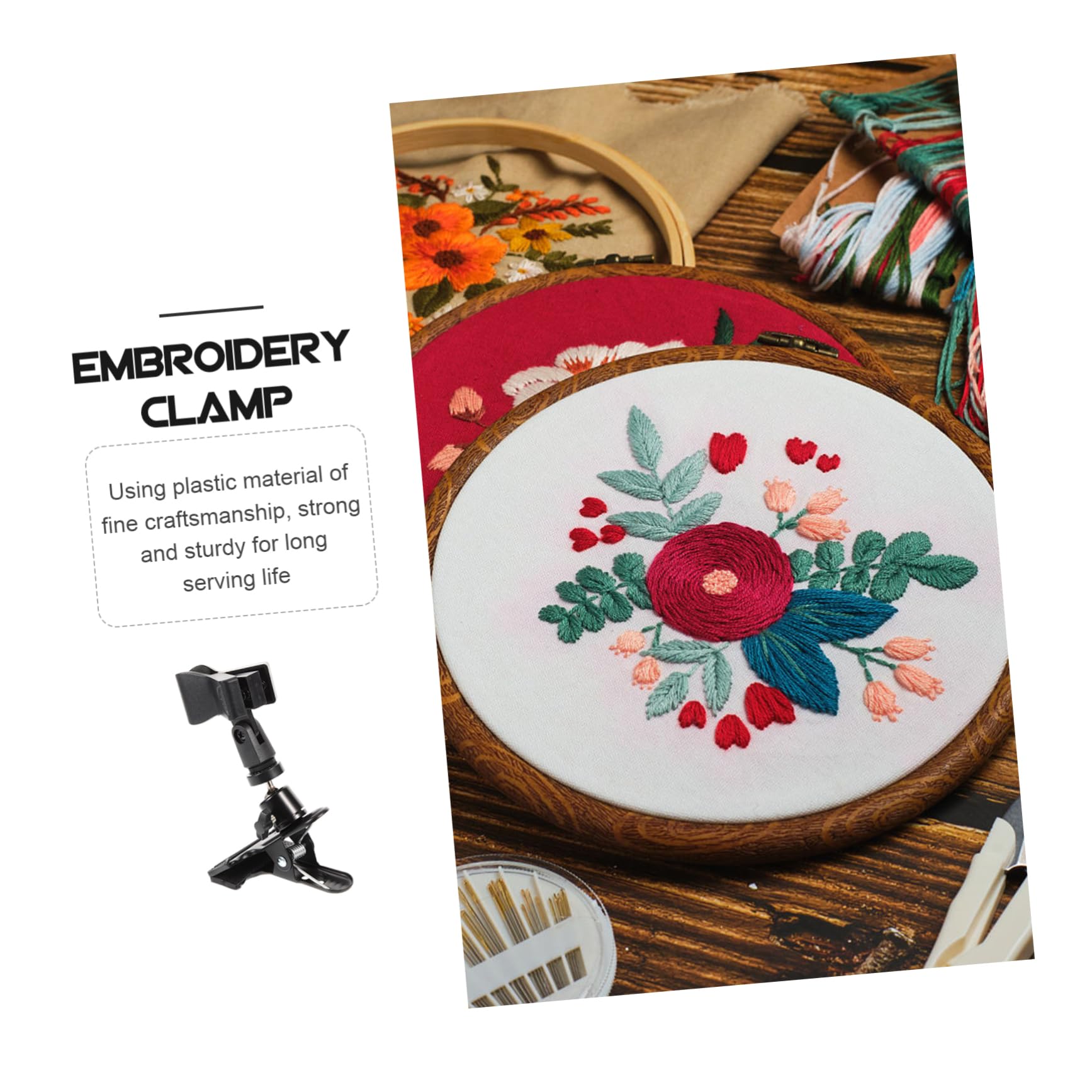 Amazon | HAPINARY 刺繍枠用プラ製クロスステッチスタンド 黑色 刺繍用 