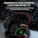 Monster Mission 350 Gaming Headset for PC, PS4, PS5, with Virtual 7.1 Surround Sound, RGB Lighting, Memory Foam, Over Ear Headphones for Switch, Xbox Series X/S, Laptop, Mobile