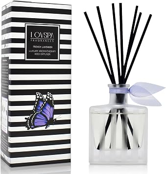 French Lavender Reed Diffuser Refill, 4 oz, Bundle with French Lavender Reed Diffuser Set - Made with Essential Oils in the USA