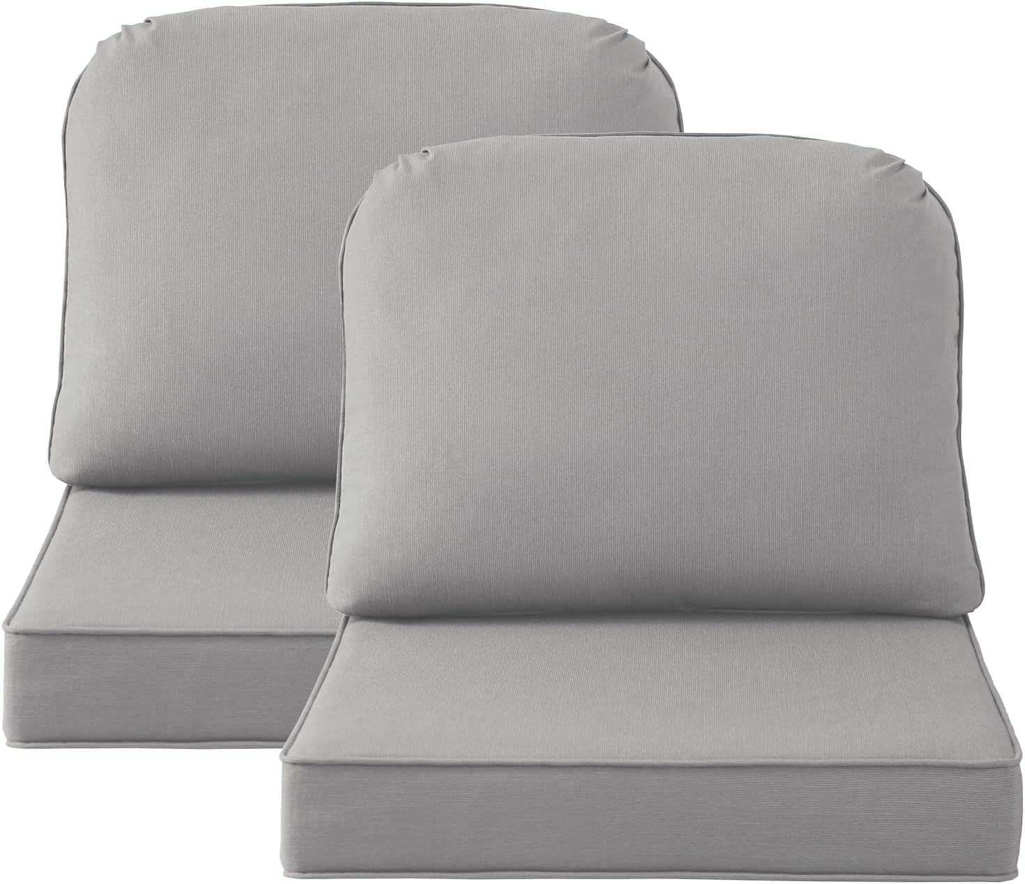 Outdoor Sunbrella Cushions for Patio Furniture Set of 2, 24"x24" Water Repellent Chair Cushions Removable Seat Bottom & Back Cushion Covers for Chair, Sofa, Couch, Specrtum Pebble Specrtum Pebble 24"x24"