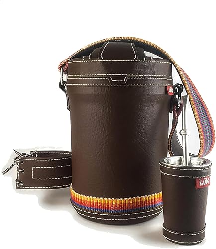 Kit termos Tereré Yerba Mate Luk Termos | Artesanía faja Paraguaya | Set termo + bombilla + guampa mate