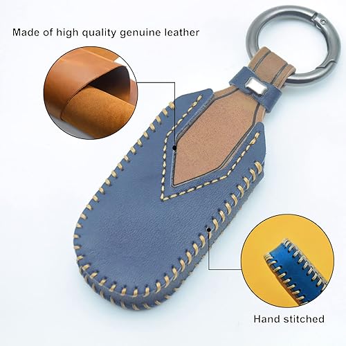 Miniatura 9 de YUBOMT Funda para llavero Jeep funda de cuero genuino para Jeep Grand Cherokee Chrysler 200 300c Renegade Compass Dodge Journey Charger Challenger