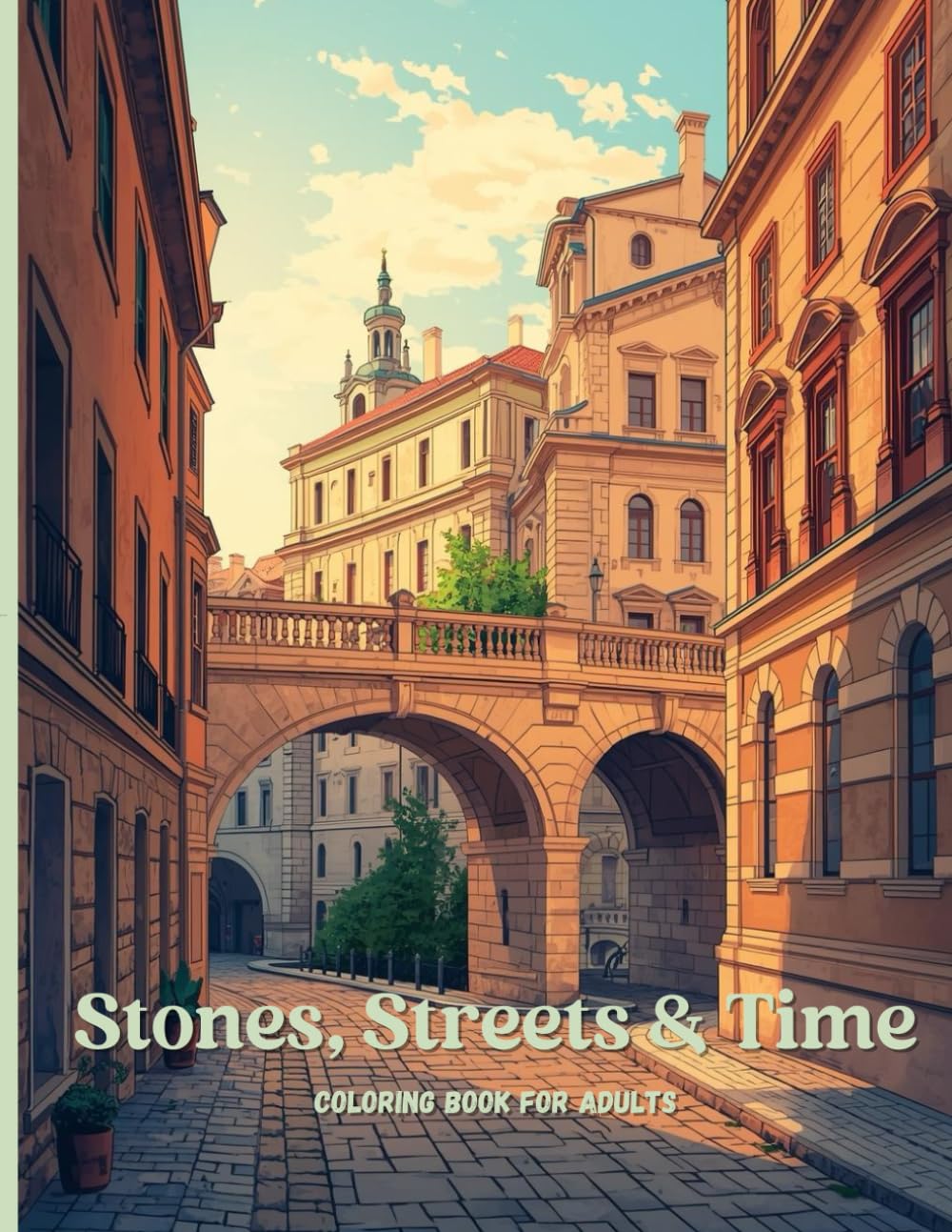 Stones, Streets & Time: A Premium Adult Coloring Book Featuring Historic European Architecture and Cityscapes