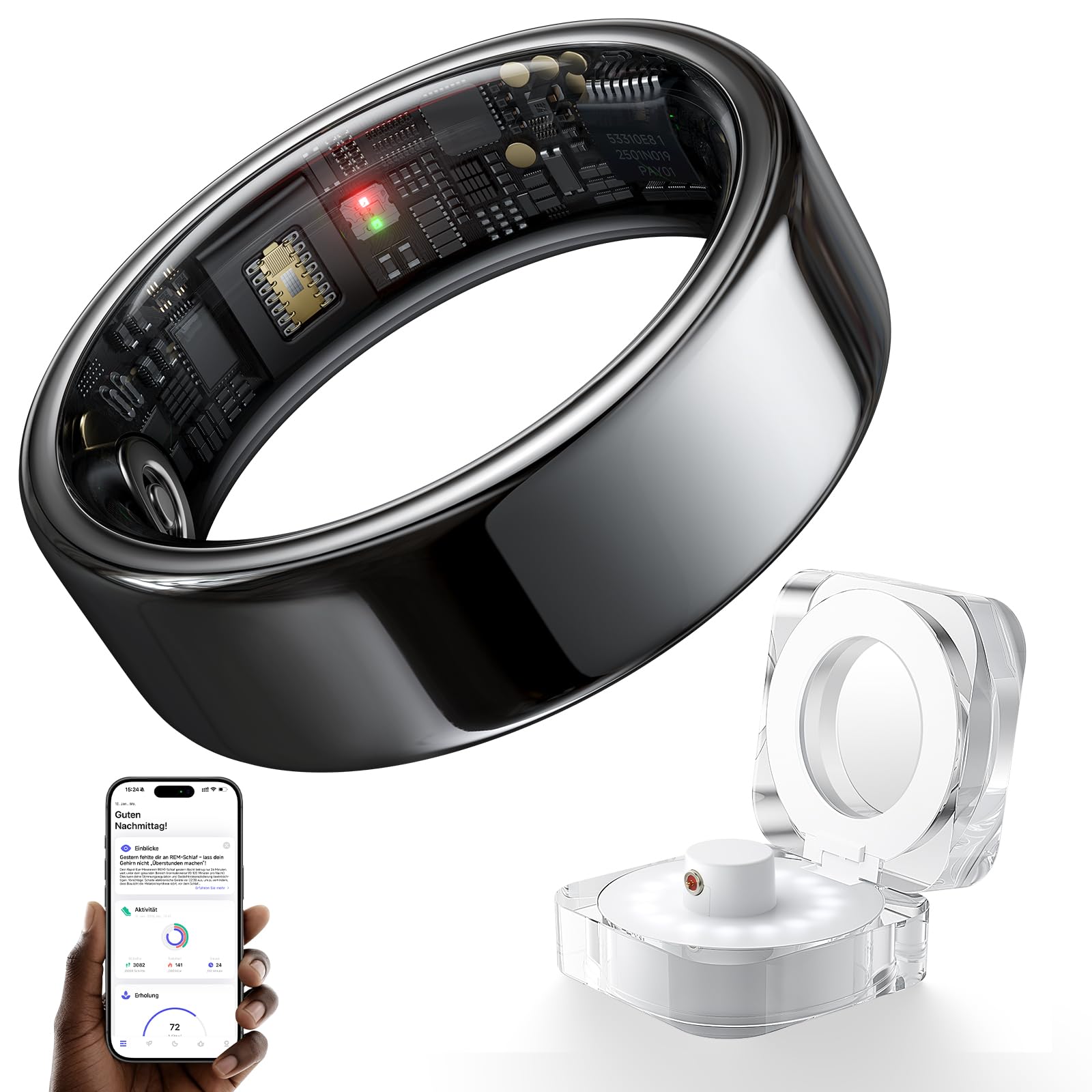 HOU AI Smart Ring Ohne Abo für Damen & Herren