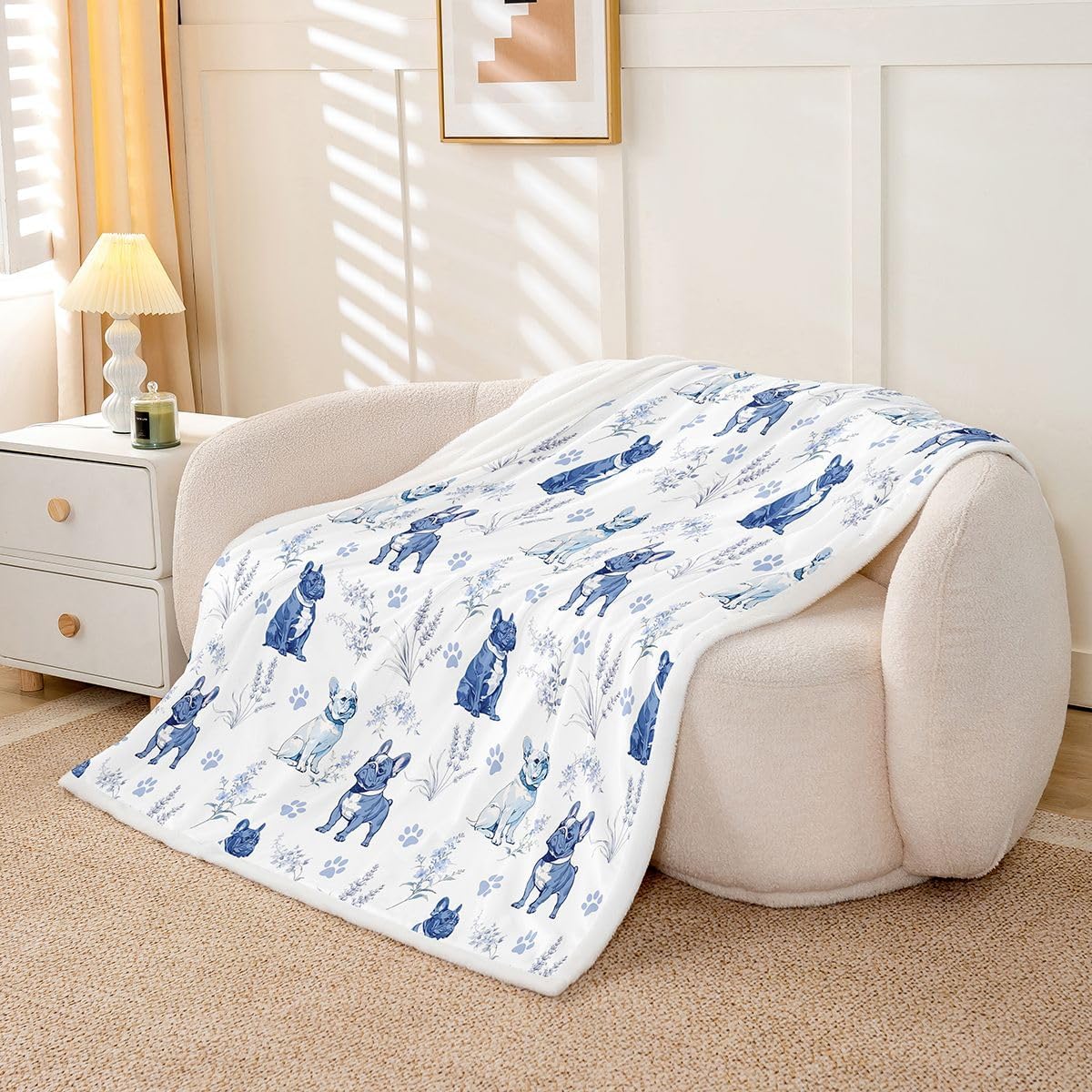 Homewish Cartoon Bulldog Throw Blanket 30x40 image 3