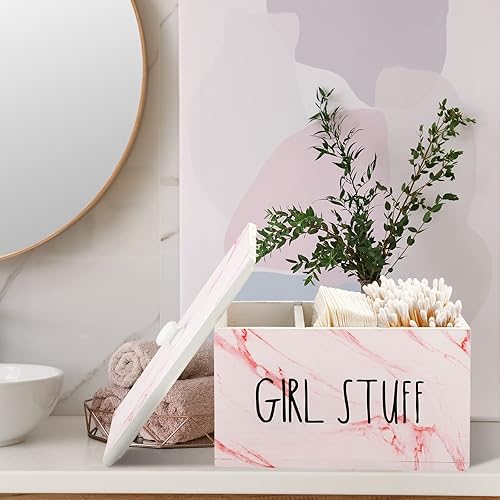 Miniatura 5 de Soporte de tampón para baño con divisores móviles, contenedor de almacenamiento de tampón de tiburón, semana con tapa, caja de contenedor de