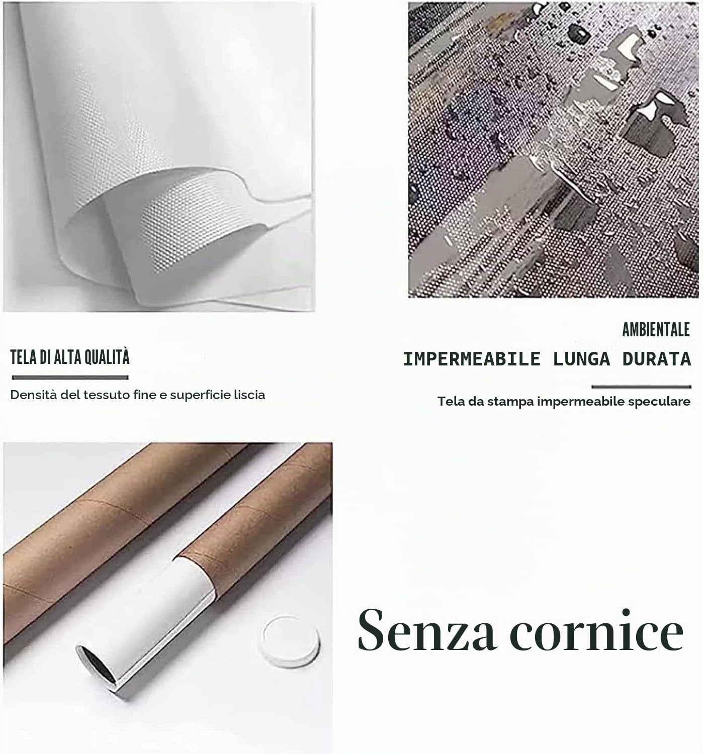 ZORYAN Quadri da Parete Moderni per Soggiorno Mappa Senza Cornice 80x160 cm
