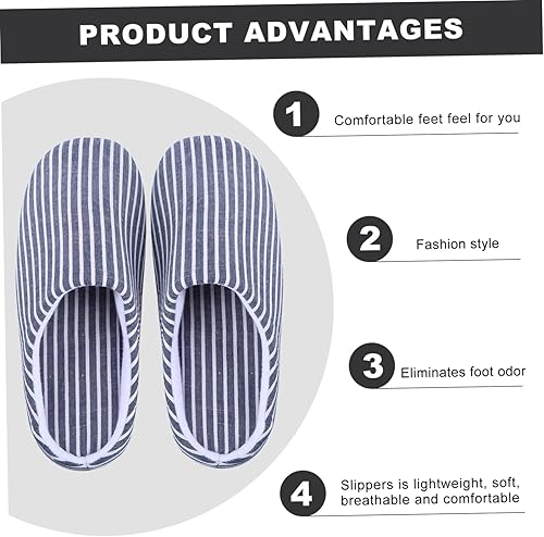 Miniatura 2 de HOMSFOU 2 pantuflas de casa para mujer, pantuflas de espuma viscoelástica para mujer, pantuflas de algodón mullidas para el hogar, zapatos de