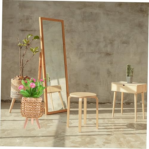 Miniatura 8 de ARTIBETTER Soporte decorativo para macetas de ratán para plantas de interior, patas resistentes, cesta de almacenamiento versátil para decoración