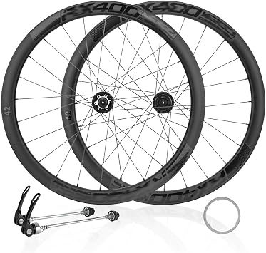 700C Carbon Fiber Road Bike Wheelset 35/38/42mm Height Quick Release Disc Brake 24H Hubs for 8/9/10/11/12 Speed Cassette