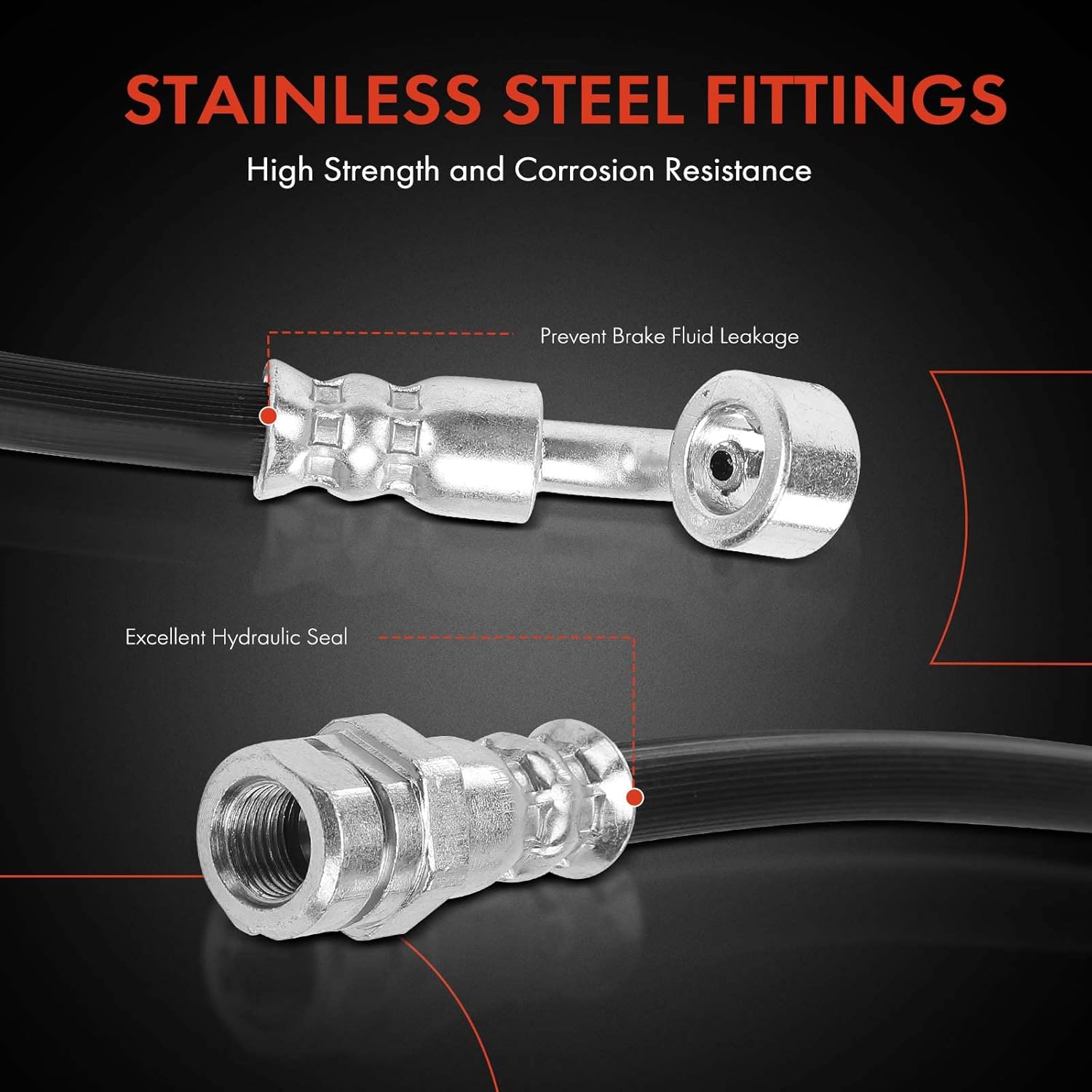 A-Premium Rear Driver and Passenger Brake Hydraulic Hose Compatible with Subaru Models - Forester 2009 2010 2011 2012 2013 2.5L - Replace# 26591SC011(Pack of 2)