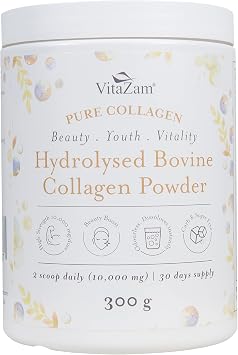 Bovine Grass Fed Collagen Protein Powder - Pure Peptide for Skin, Hair, Nails & Joints   Gut Support, Gluten Free, Paleo Friendly, Flavourless, Easily Mixes into Liquid 30 Servings. Made in UK