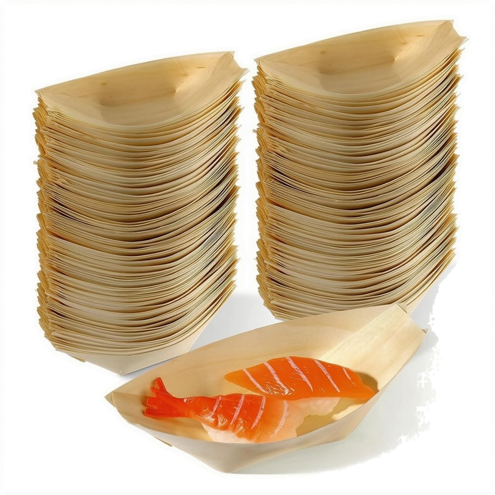 Plateaux à sushis et barquettes biodégradables offrant des options