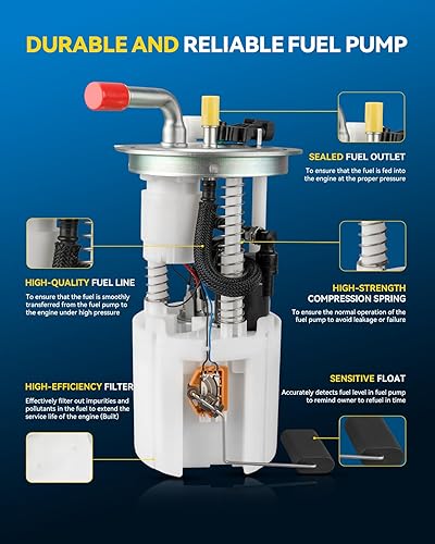 Miniatura 251 de PHILTOP FG0931 Conjunto de bomba de combustible eléctrica compatible con Sequoia 4.6L 2008-2019, Tundra 4.6L 2007-2021, reemplaza SP9010M, E8869M
