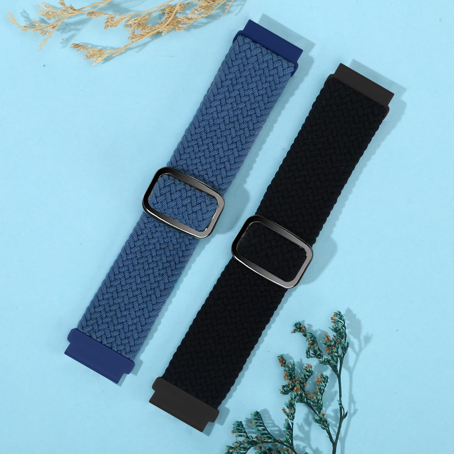 2 Pack Quick Release Braided Bands - 18mm 19mm 20mm 22mm 24mm Solo Loop Adjustable Soft Band for Women Men - Image 5