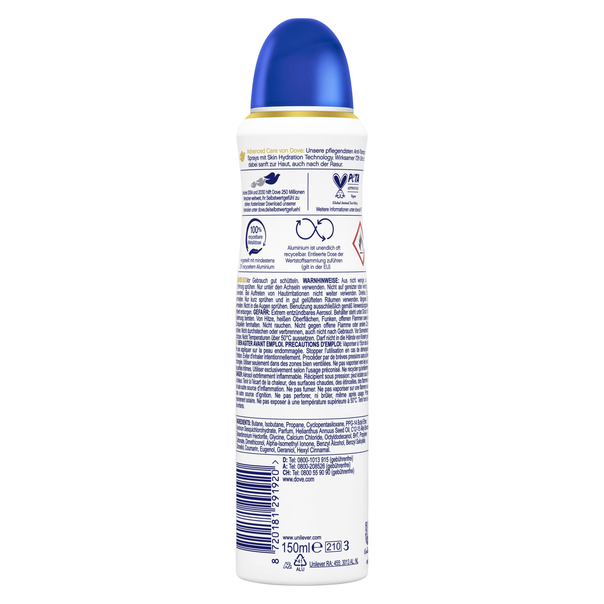 Dove Advanced Care Anti Transpirant Deo-Spray Original x 150 ml – Ansicht 2