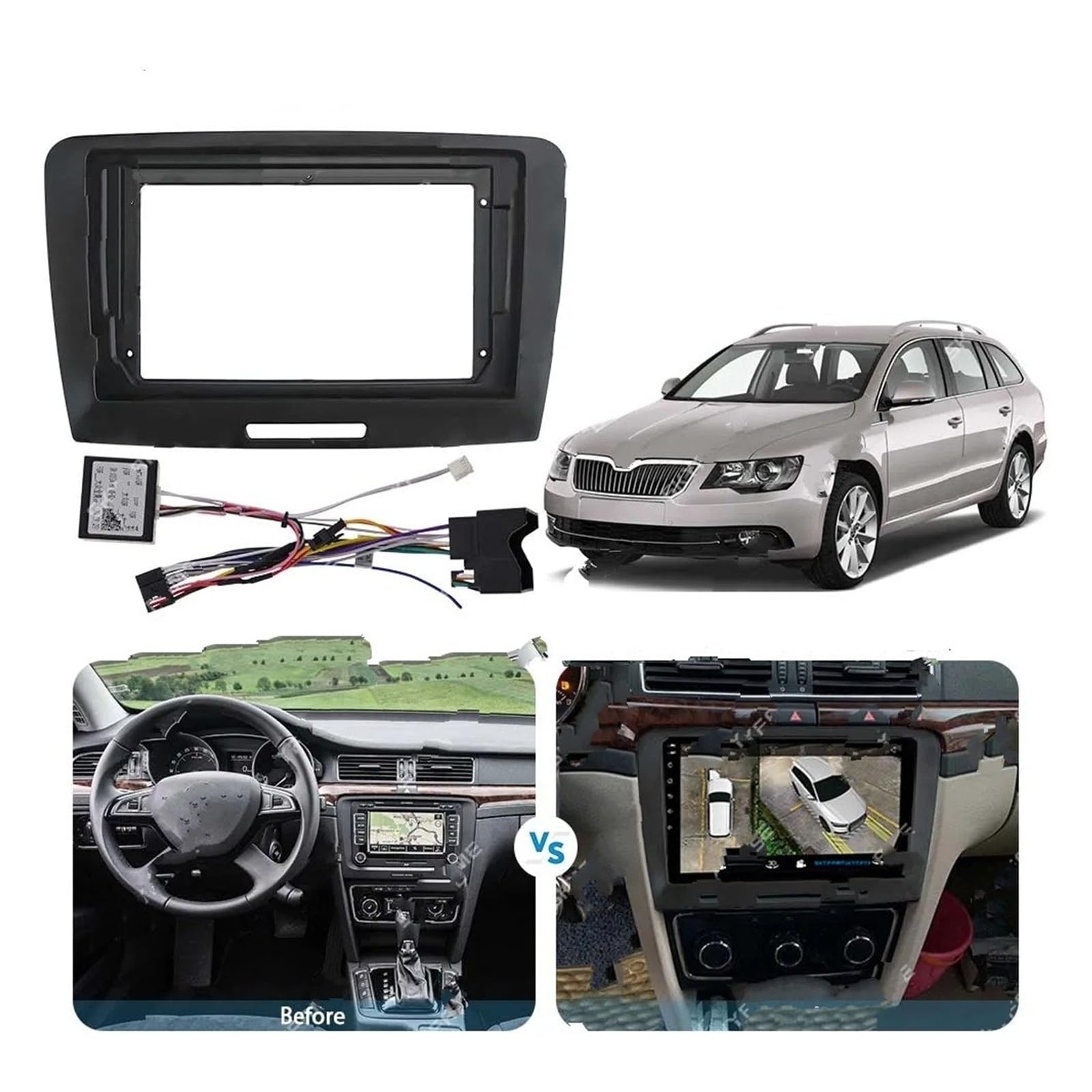 Radio Panel Set Adaptador Fascia Marco Coche Decodificador Caja Canbus Radio Android Kit Panel Ajuste Para Vw Para Skoda Para Superb Para Rapid Fascia Marco