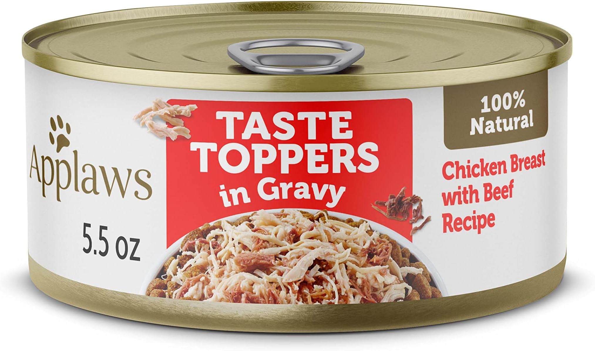 Applaws Taste Toppers, Grain-Free Dog Food Topper, Limited Ingredient, Chicken Breast with Beef in Gravy (12 x 5.5oz Cans)