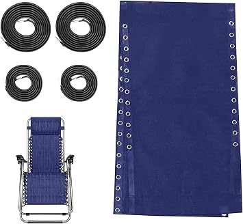 Antigravity Chair Replacement Fabric, Garden Recliners Fabric Cloth Replacement, with Cords, Recliner Lounge Chair Accessories FJIUMOZEN Navy Blue