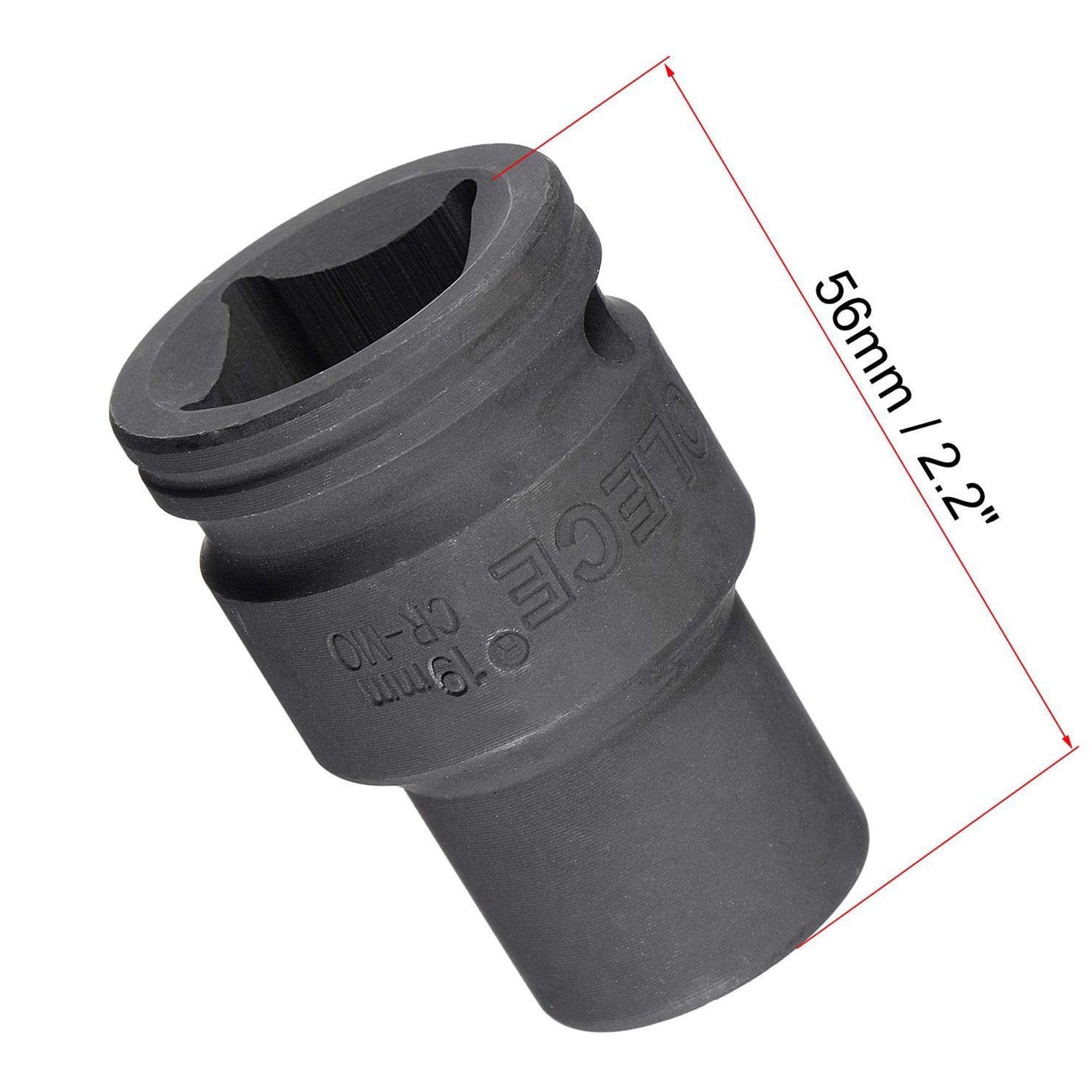 TA-VIGOR 12-Point Deep Impact Socket, 3/4-Inch Drive 19mm Metric Spindle Axle Nut Socket Driver Wrench - Image 2