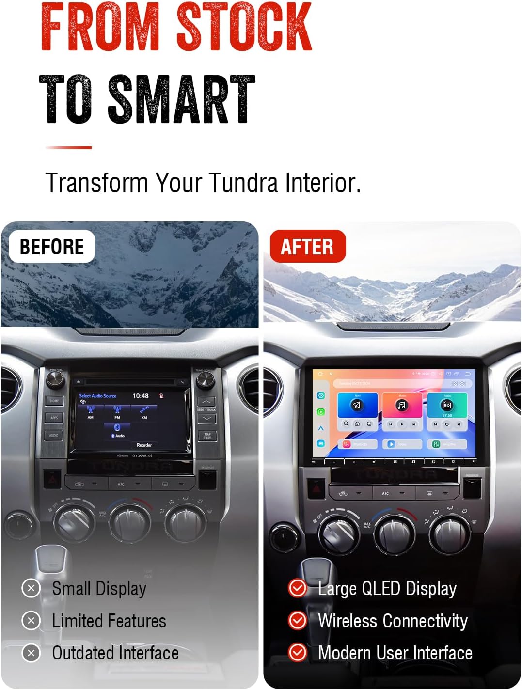 Dasaita Car Stereo for Toyota Tundra 2014-2021, 10.2" QLED Touchscreen image 3