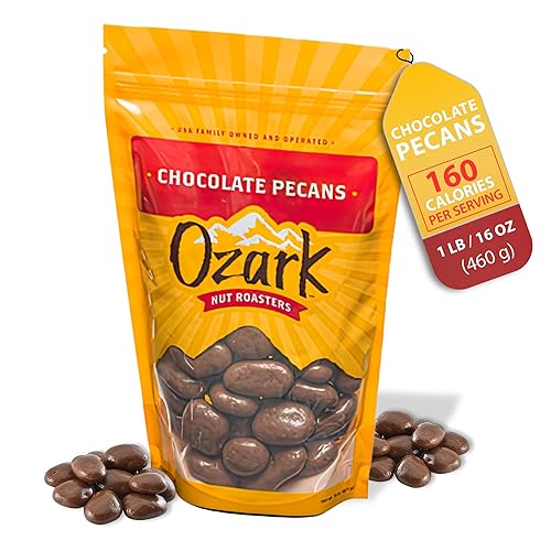 OZARK NUT ROASTERS, 16 onzas (1 libra) de nueces de chocolate, nueces saborizadas, cacahuetes confitados gourmet de clase mundial, paquete resellable