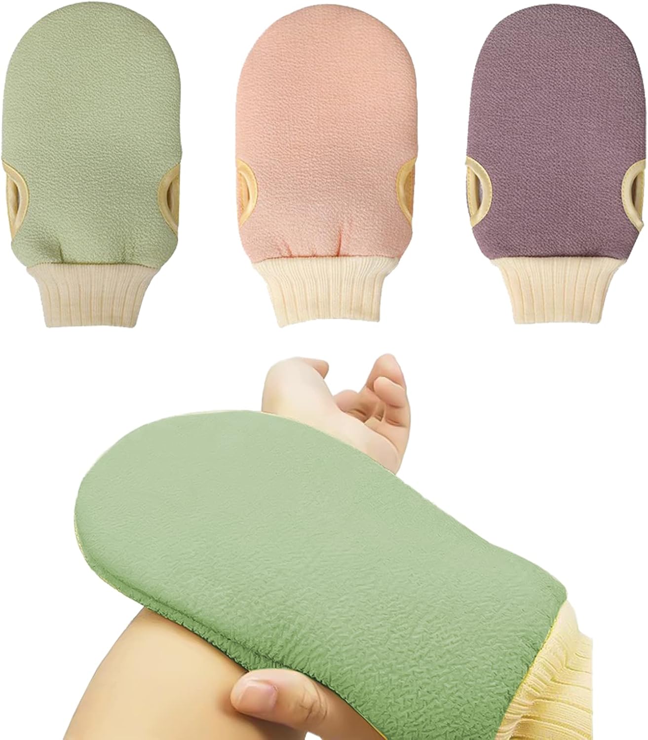 3 Pcs Exfoliating Glove for Body Scrub Exfoliating Gloves Visibly Lift