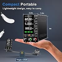 Vista 8 de NICE-POWER Fuente de alimentación CC variable 60V 5A, fuente de alimentación de banco de CC regulada ajustable con codificador, interruptor