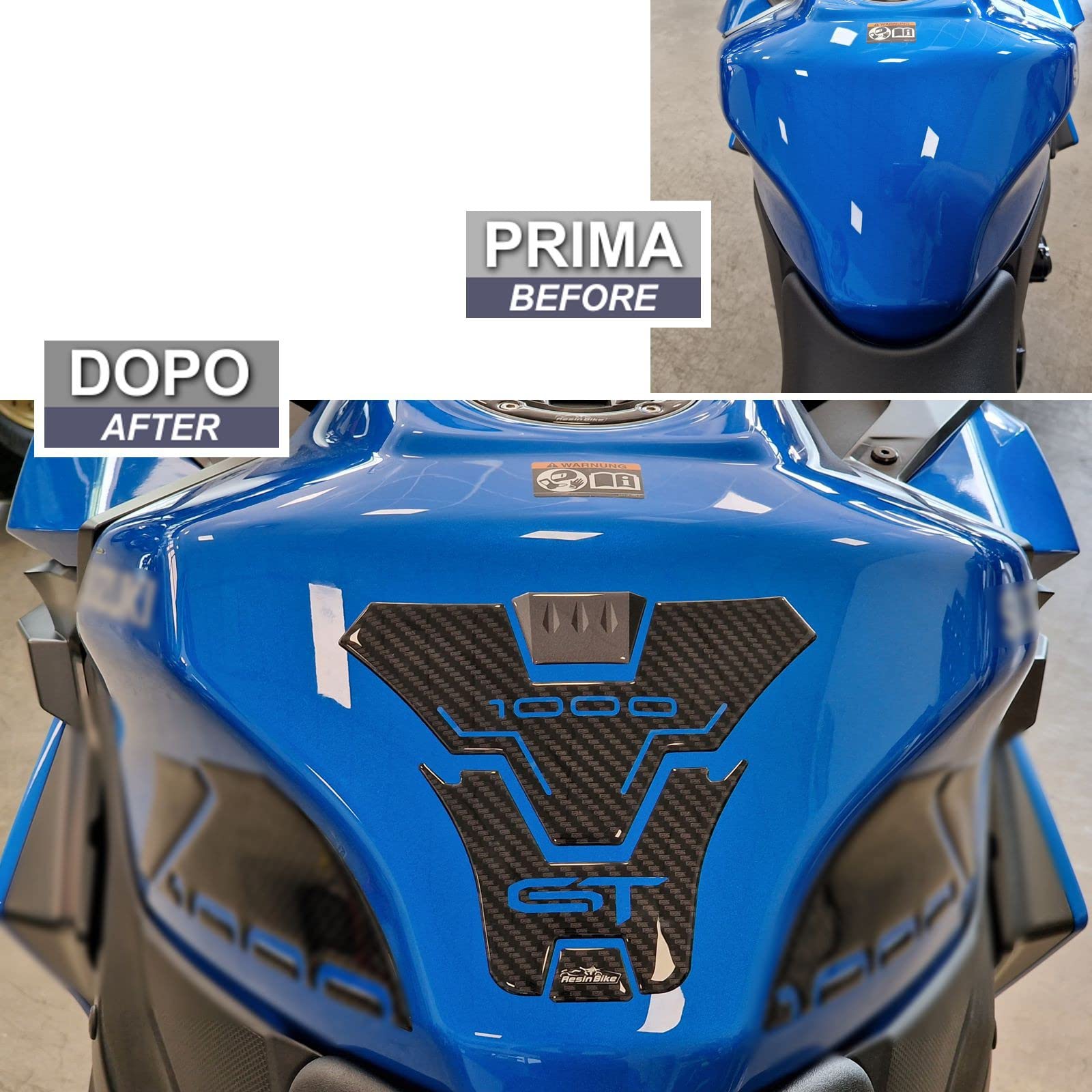 Resin Bike 3D Harz Aufkleber Für Suzuki GSX-S 1000 (2021-2025) - Miami Blau, Schutz Vor Kratzern, Made In Italy