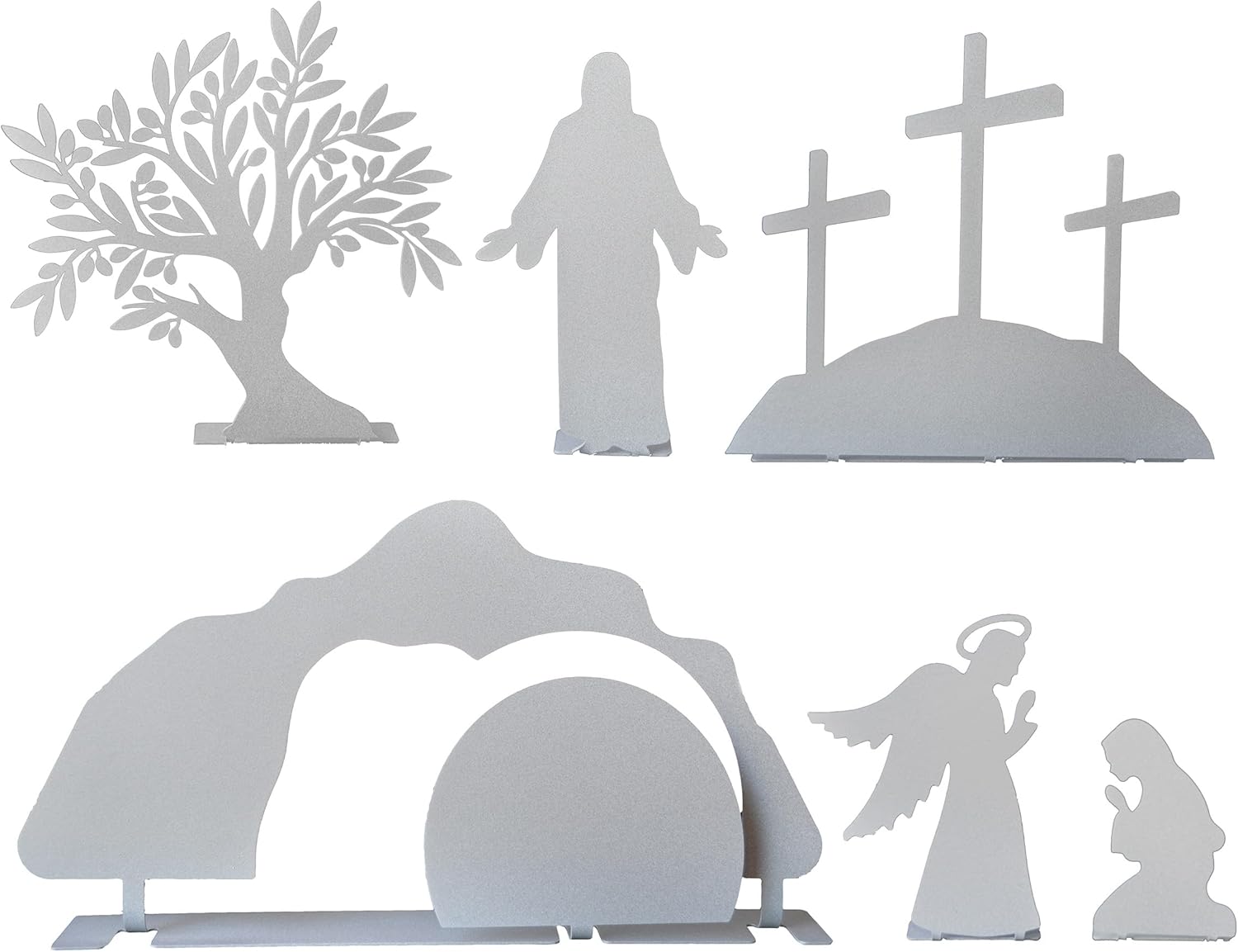 Holy Week Easter Advent – Christian Resurrection Scene Set for Families, Faith-Based Religious Display and Home Décor, Simple Spiritual Tradition for Season, Resurrection Decor (Raw Unsealed Steel)