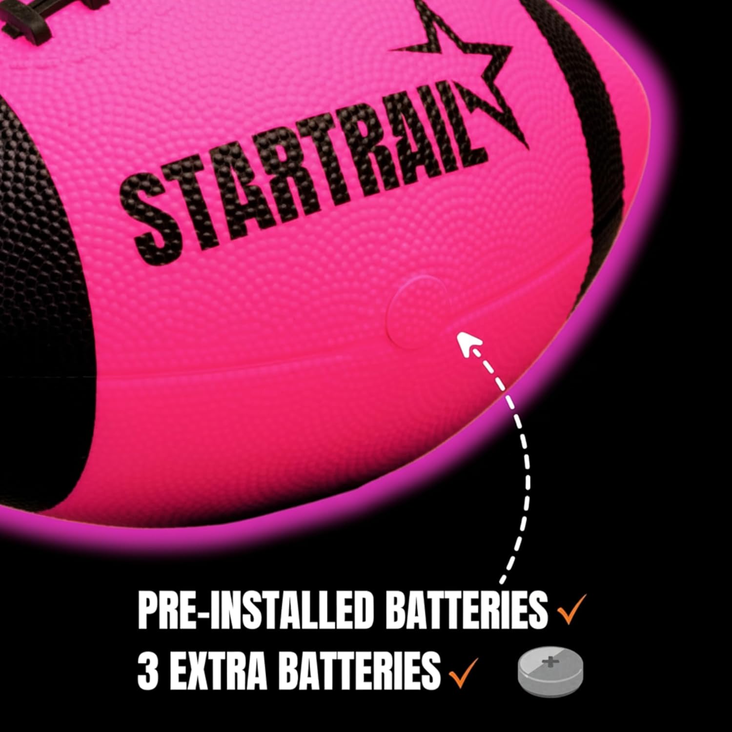 TOMLEON Glow in The Dark Football | Ultra-Bright Double LED Light-Up Football Size 6 with 3 Extra Batteries and Pump for Kids & Teens Ages 6+ | Outdoor Fun for Evening Play, Camping & Beach Games