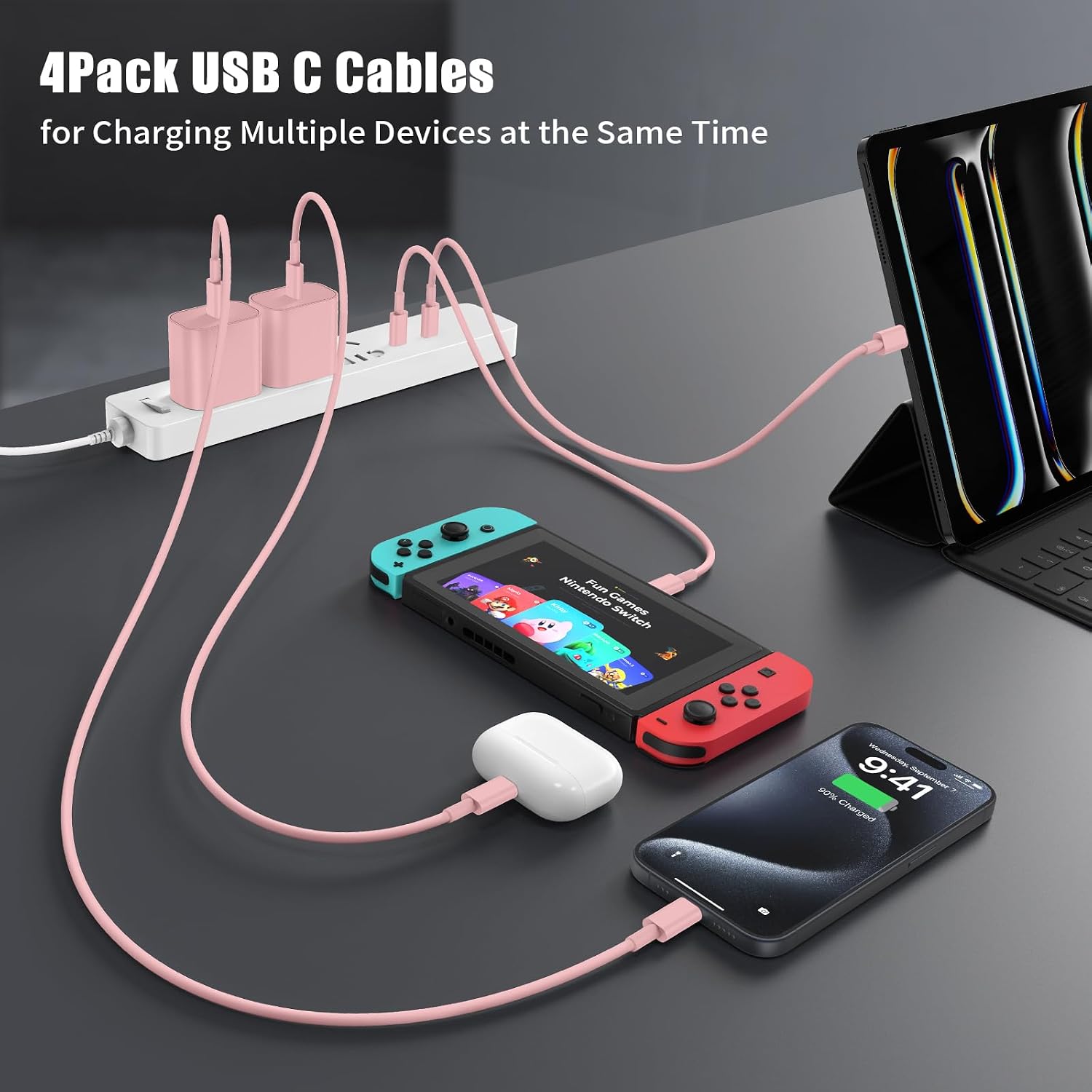 Essri USB C to USB C Cable 3FT for Apple iPhone 17 16 Charger Cord 4Pack image 2