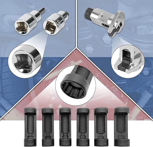 Miniatura 6 de Tuerca de puntal 0.630 in 0.709 in 0.748 in 0.827 in 0.866 in 0.945 in con 12 puntos 12" suspensión puntal esparcidor zócalo 9pc herramienta