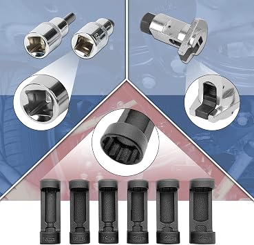 Strut Nut Socket 16mm 18mm 19mm 21mm 22mm 24mm with 12 Point 1/2 Drive Suspension Strut Spreader Socket 9pc Shock Absorber Tool