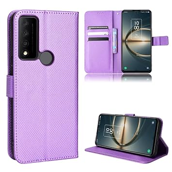 Elubugod Case for TCL 30 XE 5G Leather Case Cover,Case for TCL 30 XE 5G T767W Case Cover,Case for TCL 30 V 5G T781S Case PU Leather flip Cover Purple