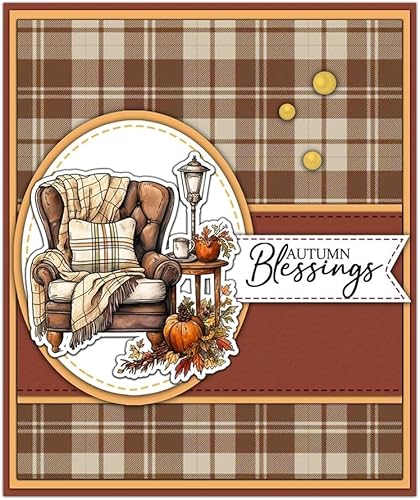 Miniatura 5 de Autumn Pumpkins Sofa Book Cutting Dies Clear Stamp DIY Cards Scrapbooking Metal Dies Silicone Stamps for Cards Albums Design Greetings Mould