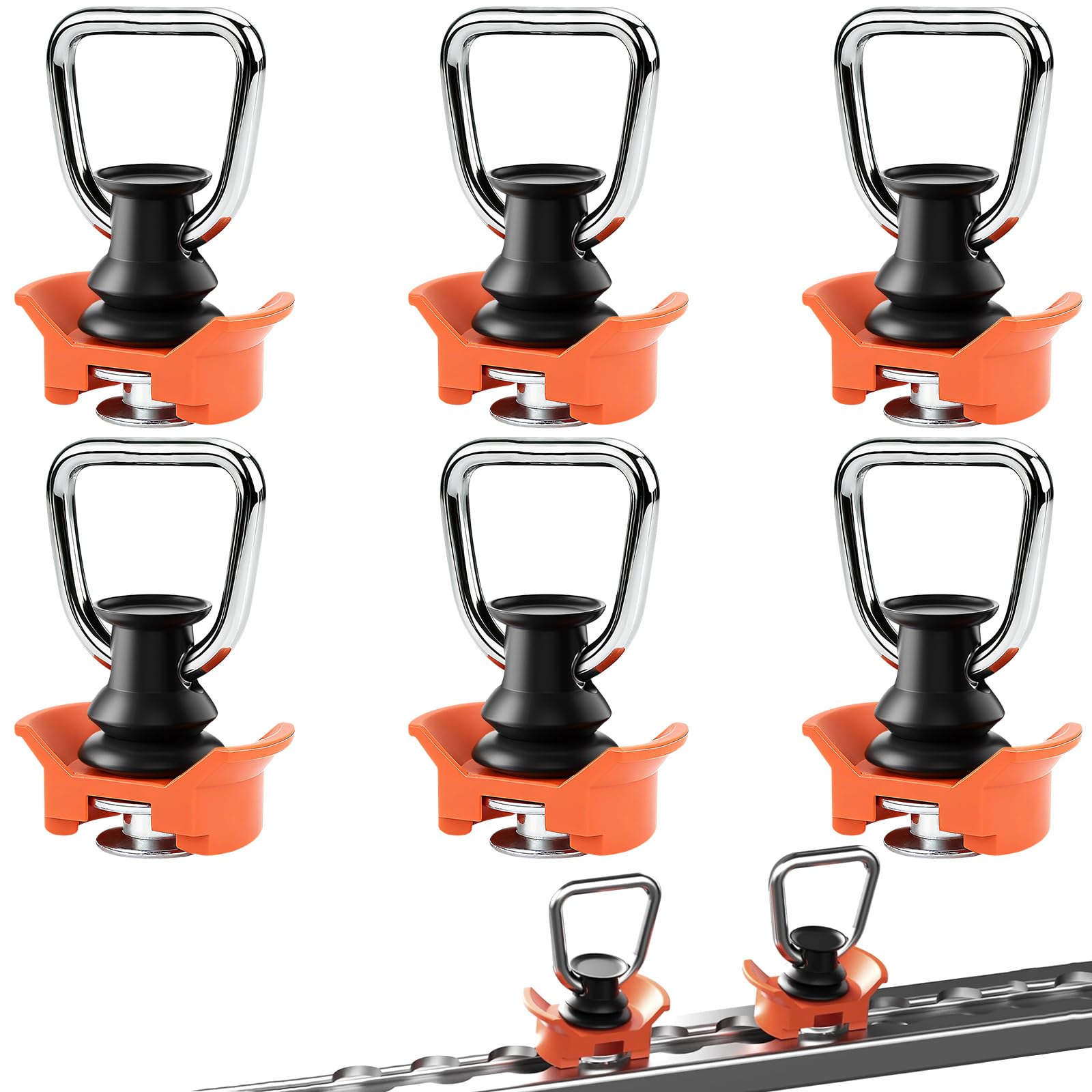 ELNLE Airlineschiene Fitting Ring 6 Stück Airline Schienen Endbeschlag Fittinge für Airlineschiene mit 50 daN/kg, Einfachendbeschlag für Zurrschienen für Sicheres Verzurren Transportieren