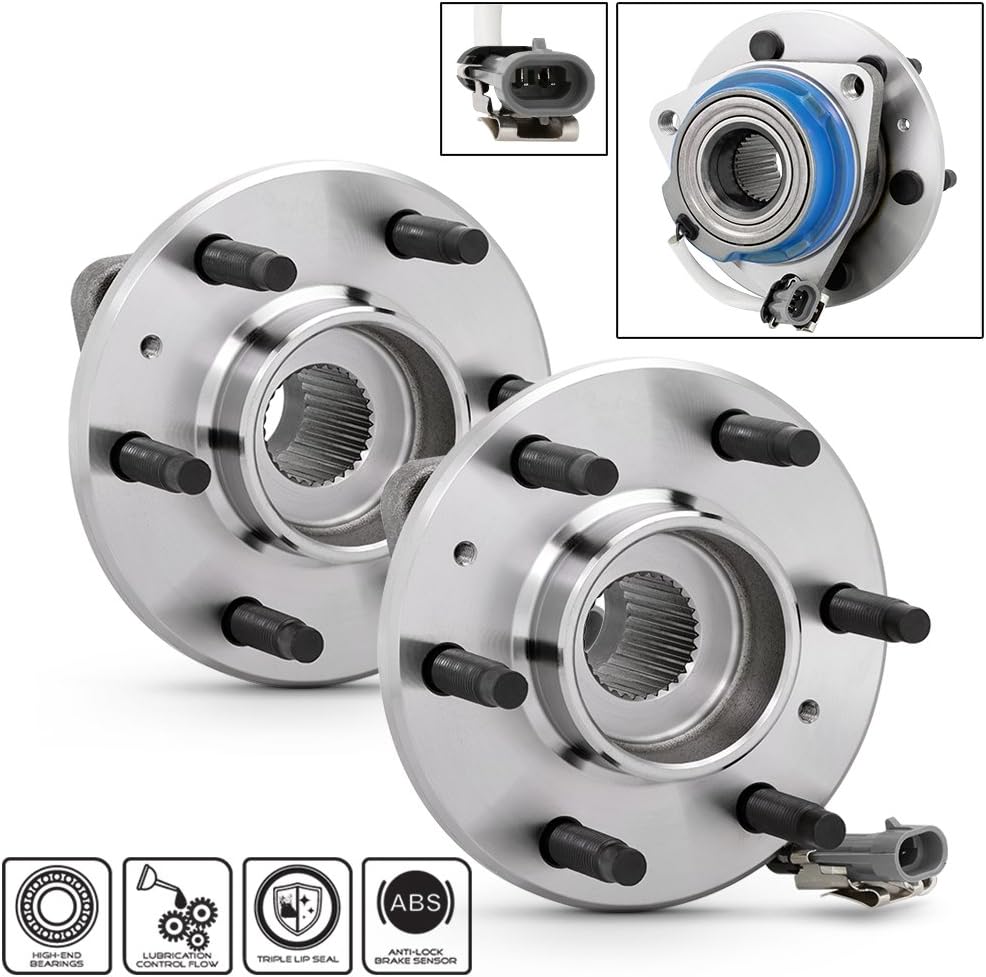 AKKON - For Cadillac 2004-2007 CTS V Series 2004-2009 SRX 2005-2011 STS Pair of 512243 Rear Wheel Hub Bearings Replacement w/ABS