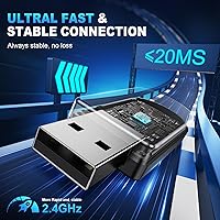 Vista 4 de 2.4GHz Wireless Gaming Headset for PS5/4, PC, Low-Latency Bluetooth Gaming Headphones with Stereo Sound, Noise Canceling Mic, Lunar Black