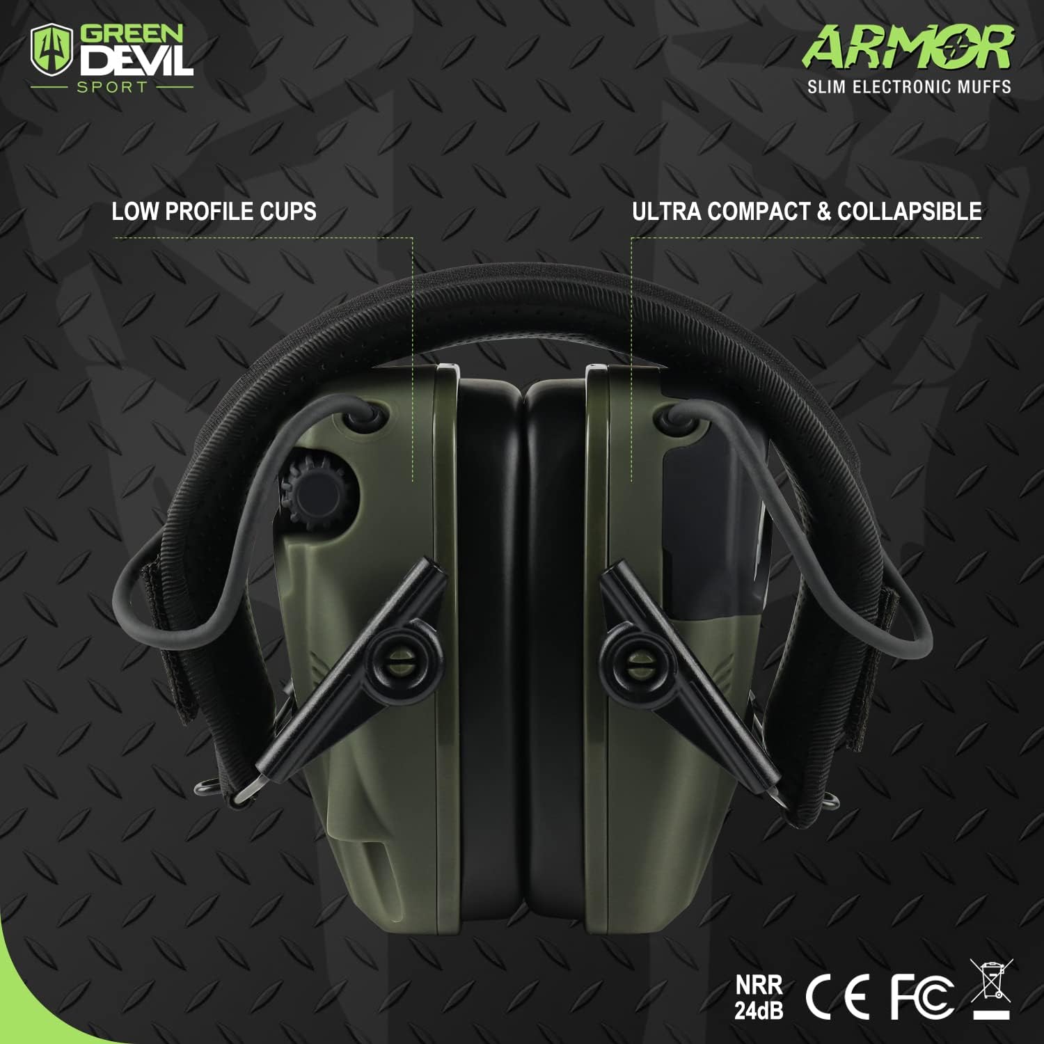 GREEN DEVIL Shooting Ear Protection Electronic Noise Reduction Hearing Protection Ear muffs Headphones For Gun Range Hunting