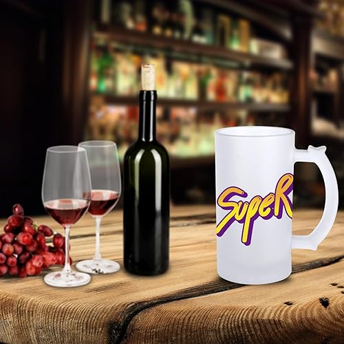 Miniatura 6 de Tazas de cerveza de vidrio transparente para sublimación de cerveza esmerilada de 16 onzas, tazas de café de vidrio, cumpleaños, Navidad, día de San