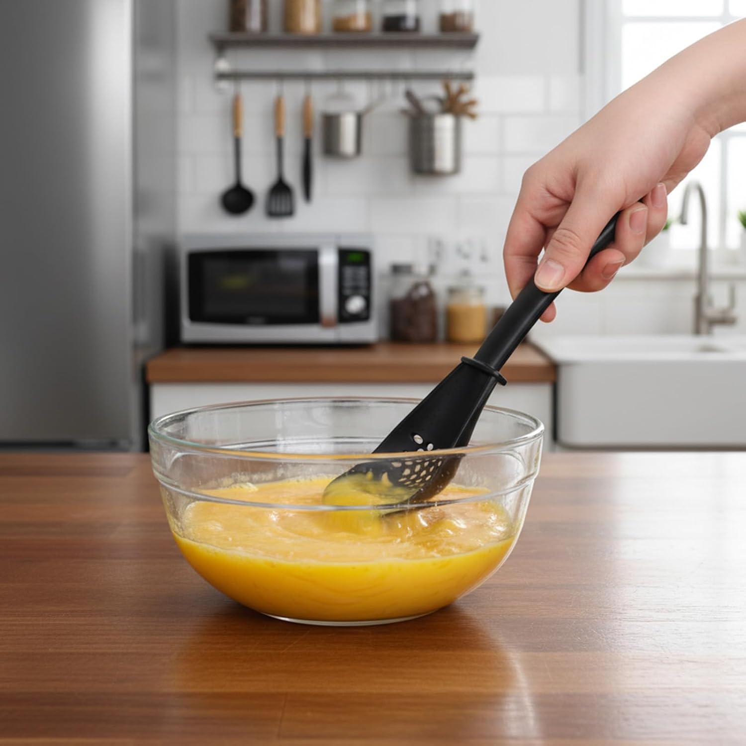 2 Pcs 6-in-1 Multifunctional Kitchen Cooking Spoon Heat Resistant Kitchen Utensils Slotted Spoon Tool for Cooking Mashing Draining Grating Separating
