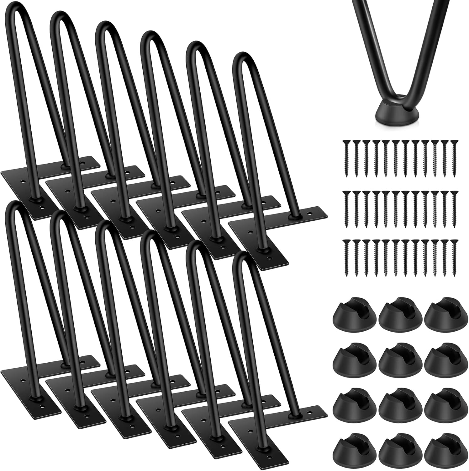 Chumia Set of 12 Pcs Hairpin Legs Iron Heavy Duty Furniture