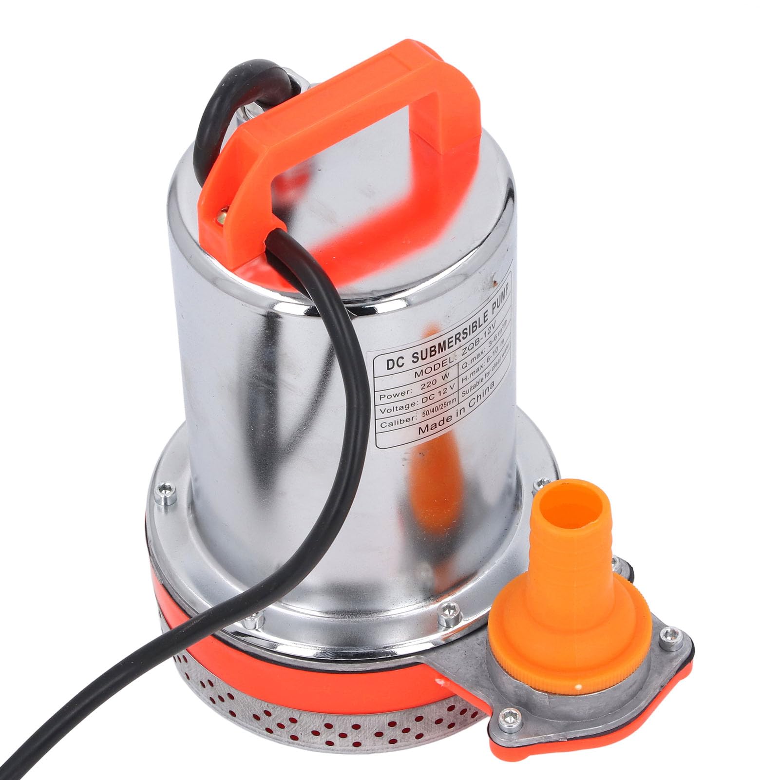 Generic Bomba Sumergible DC12V, Bomba de Agua de Alta Elevación de 220W para Estanque, Piscina, Acuicultura, Salida de Acero Inoxidable de 1 Pulgada