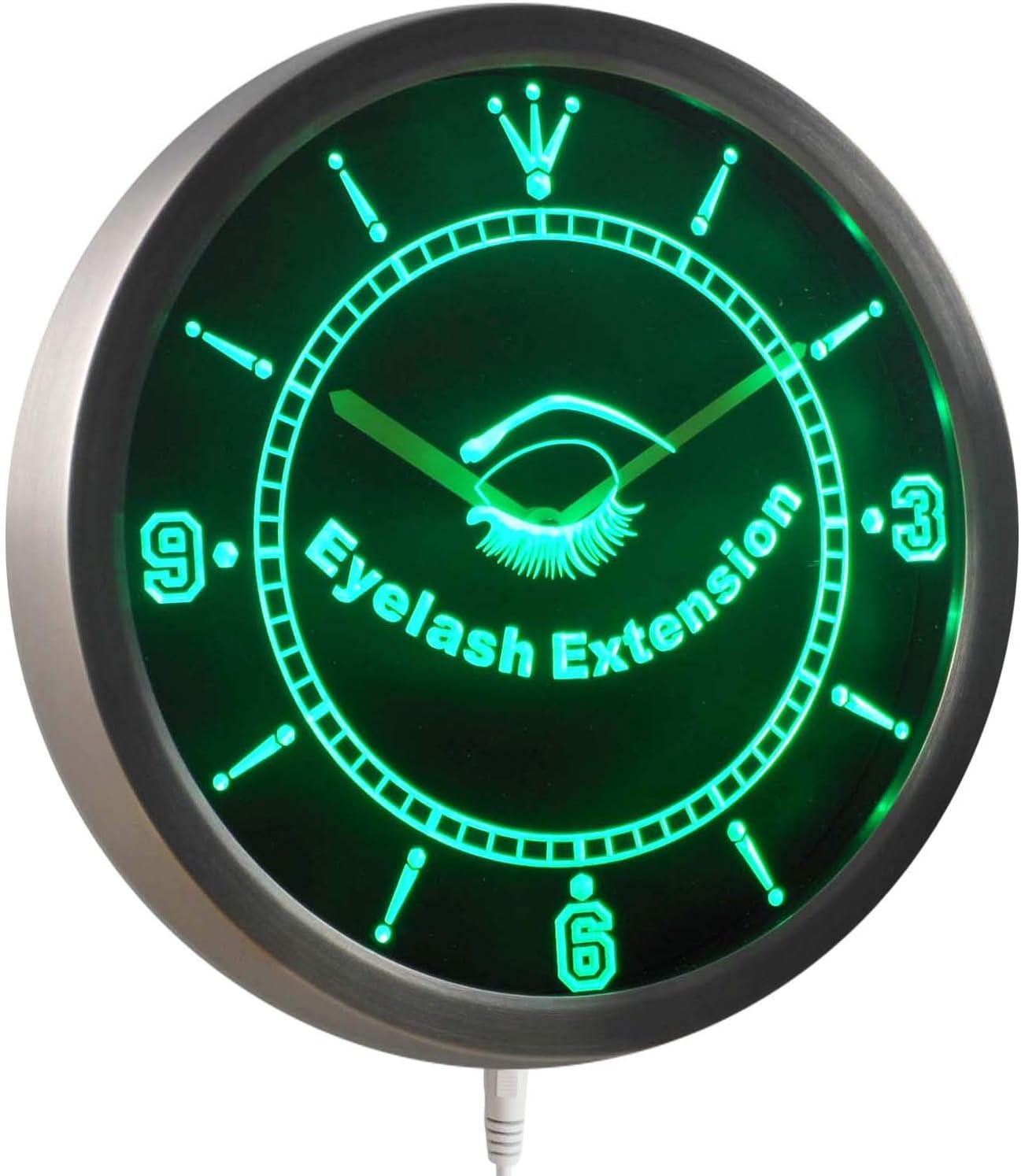 ADVPRO nc0380-r Eyelash Extension Beauty Salon Neon Sign LED Wall Clock