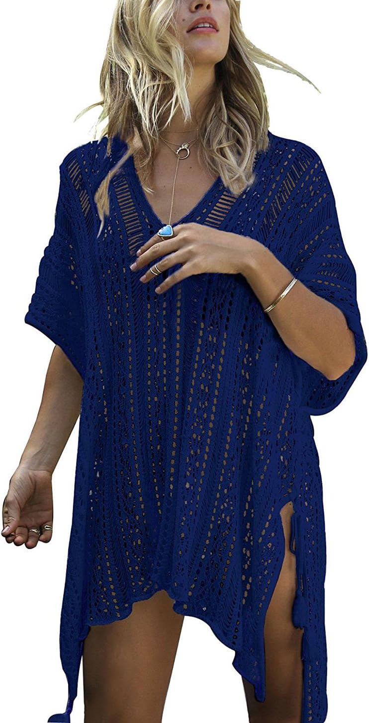 HARHAY Women's Summer Swimsuit Bikini Beach Swimwear Cover up Navy Blue