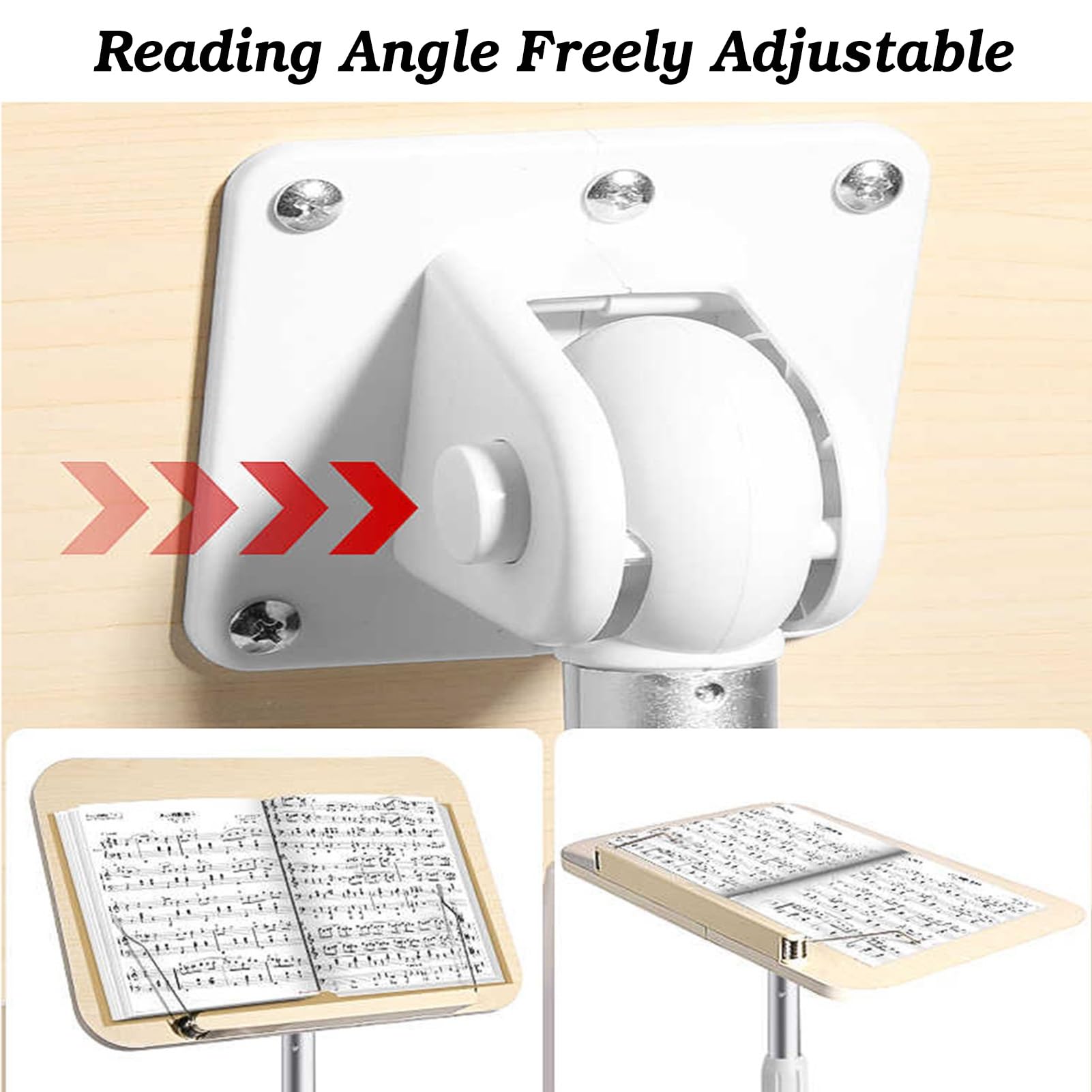 Supporto da pavimento regolabile per lettura e musica, design autoportante per un uso versatile in varie impostazioni