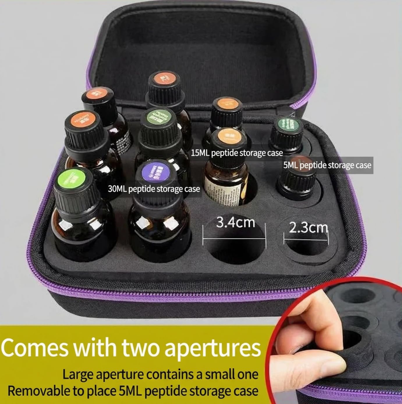 30ml Peptide Storage Case 12 x 30ml, Dual 5ml and 30ml Peptide Vial Storage case, Peptide Cooler Travel Case Organizer