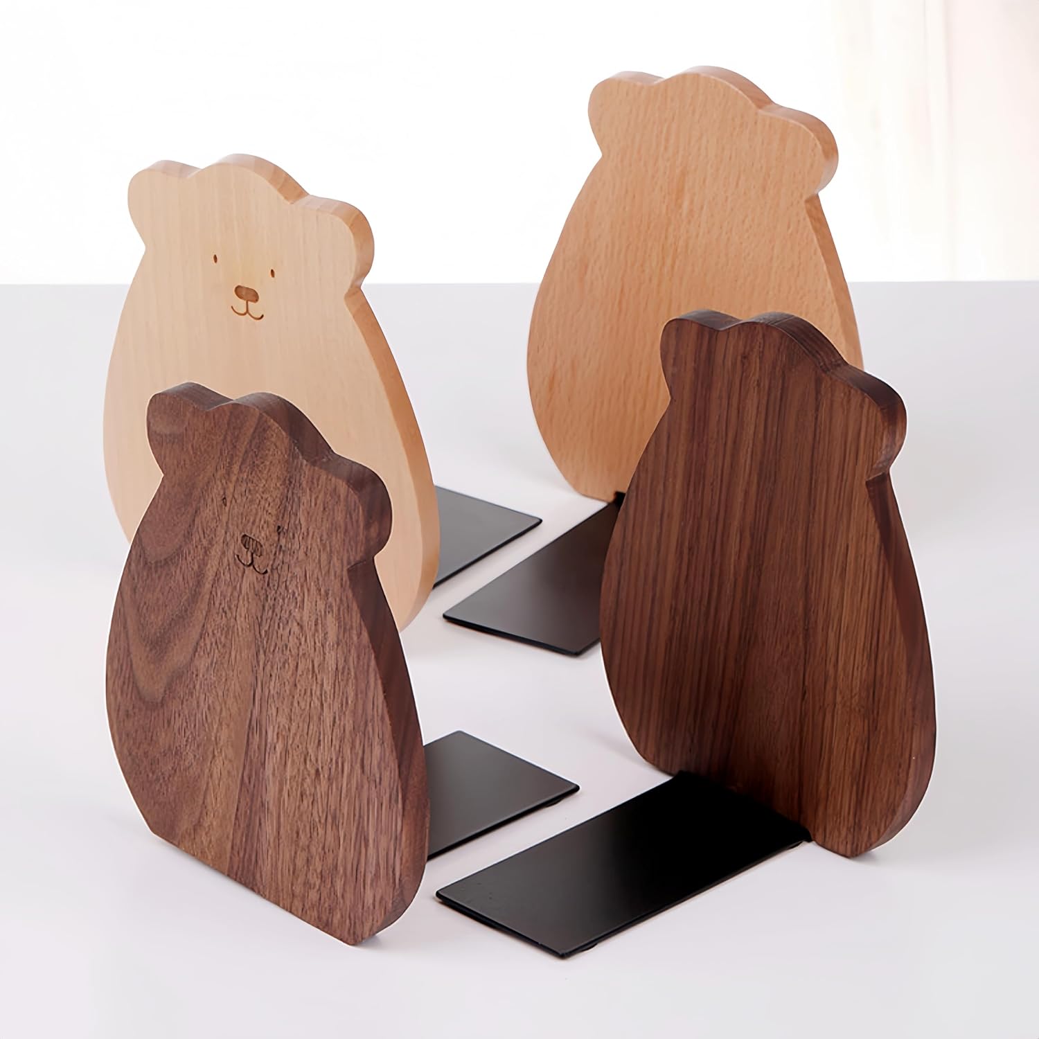2-Pack Panda Beech Bookends, 5.9x4.7in image 5