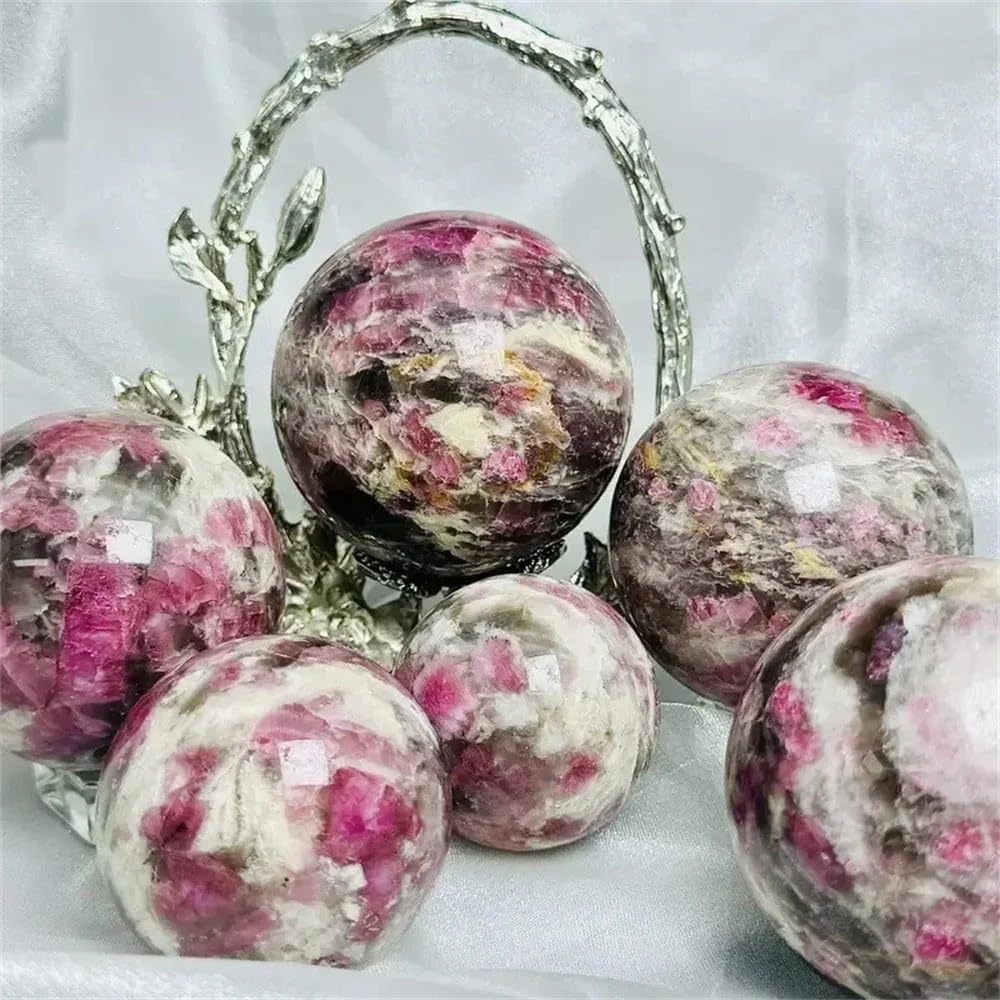 1pc 510-600g Plum Agate Crystal Quartz Ball Hand-Polished And Polished Suitable For Home And Office Decoration